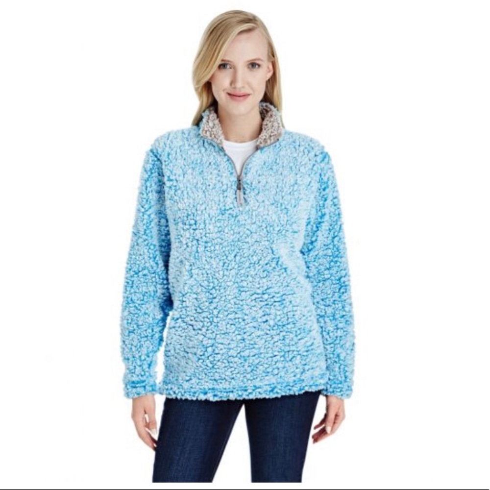 J.America Blue 1/4 Zip Sherpa “Big Sky Montana” Logo
